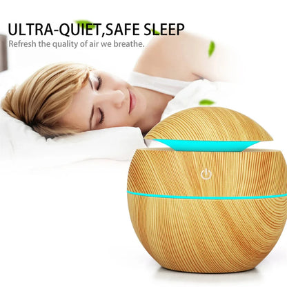 Humidifier Electric Air Aroma Diffuser Wood Ultrasonic