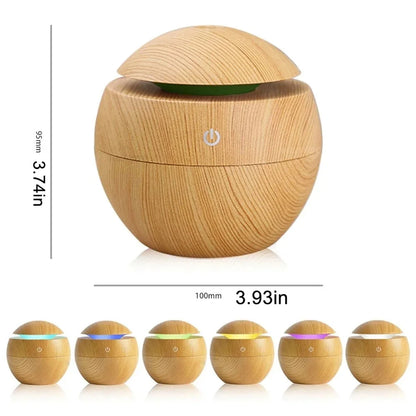 Humidifier Electric Air Aroma Diffuser Wood Ultrasonic