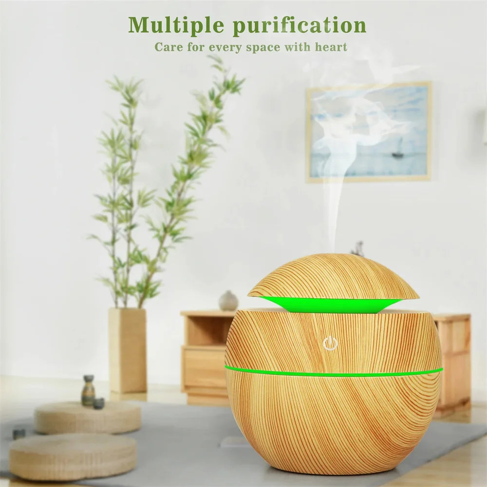 Humidifier Electric Air Aroma Diffuser Wood Ultrasonic