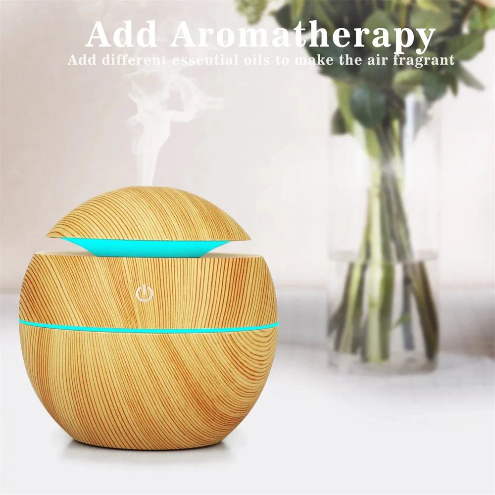 Humidifier Electric Air Aroma Diffuser Wood Ultrasonic