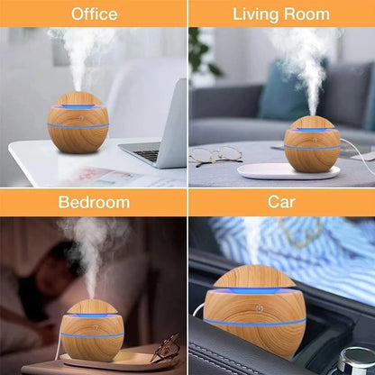 Humidifier Electric Air Aroma Diffuser Wood Ultrasonic