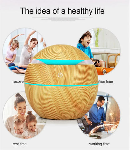 Humidifier Electric Air Aroma Diffuser Wood Ultrasonic