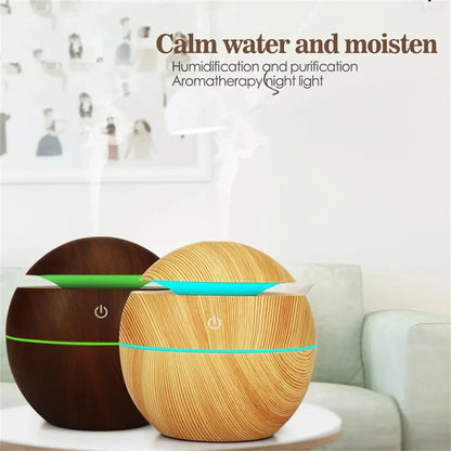 Humidifier Electric Air Aroma Diffuser Wood Ultrasonic