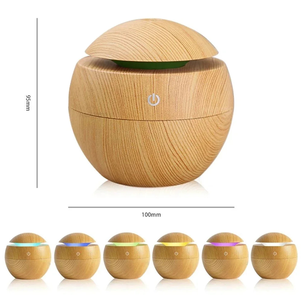 Humidifier Electric Air Aroma Diffuser Wood Ultrasonic